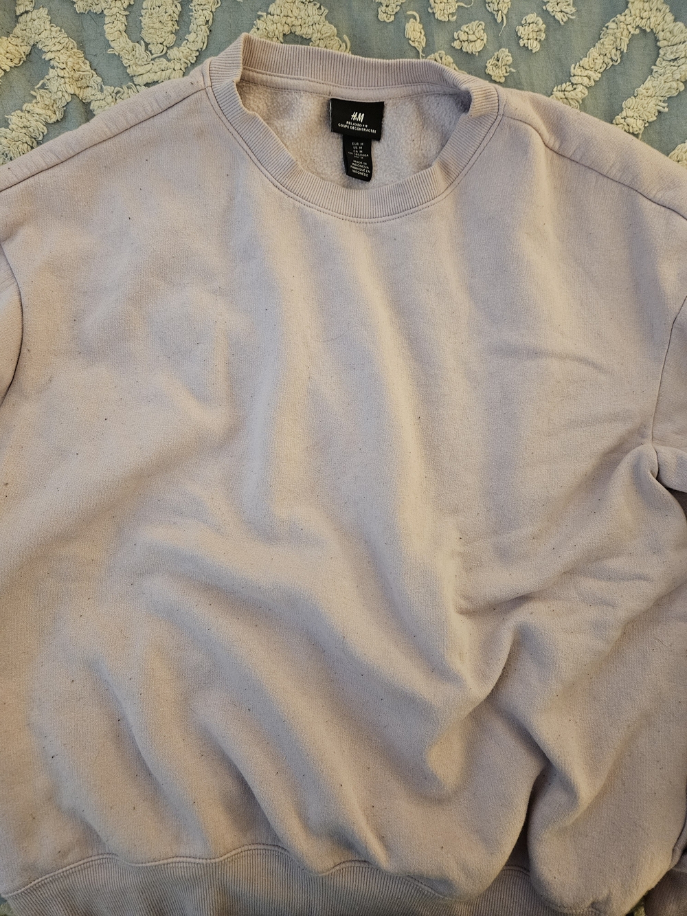 H&M Relaxed Fit Mauve-Pink Crewneck Sweatshirt Men's Medium